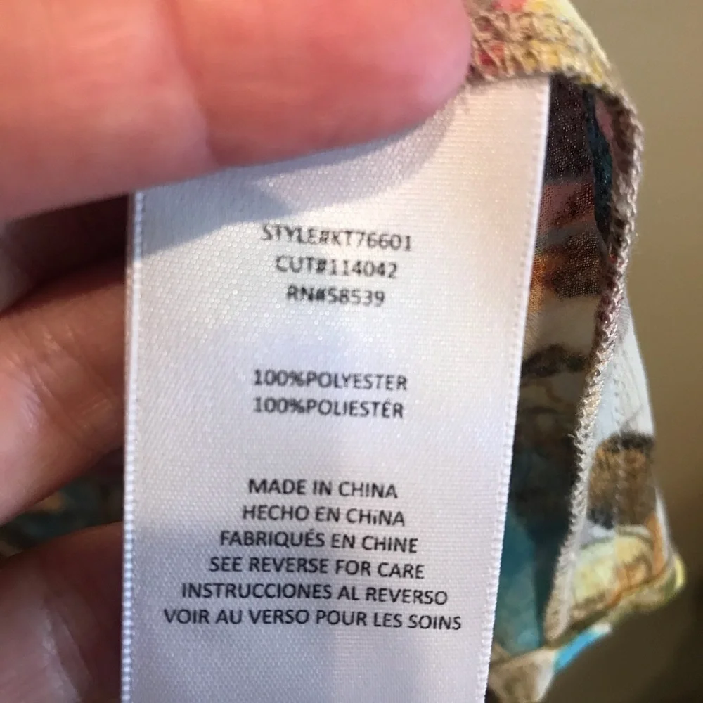 Kut from the Kloth Floral Sheer Blouse Large